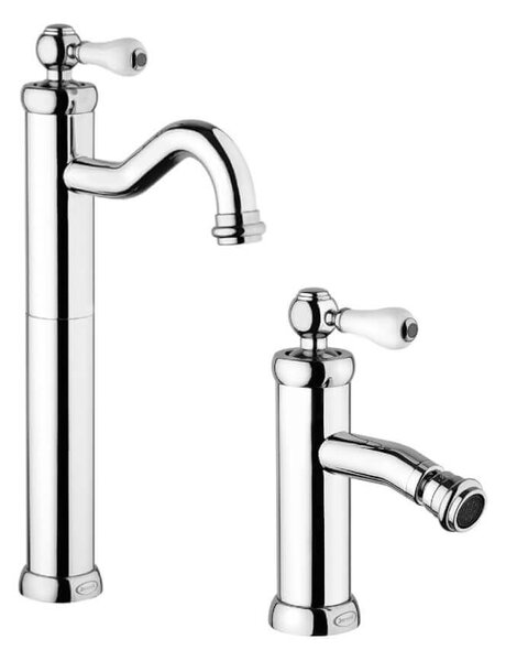 Coppia rubinetti per lavabo alto e bidet serie Tosca Jacuzzi Rubinetteria per piletta click clack