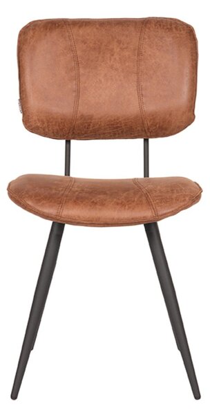 Set di 2 sedie da pranzo in pelle marrone cognac Fos - LABEL51