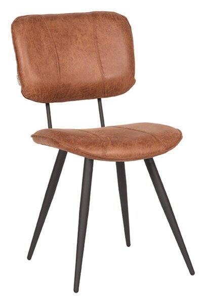 Set di 2 sedie da pranzo in pelle marrone cognac Fos - LABEL51
