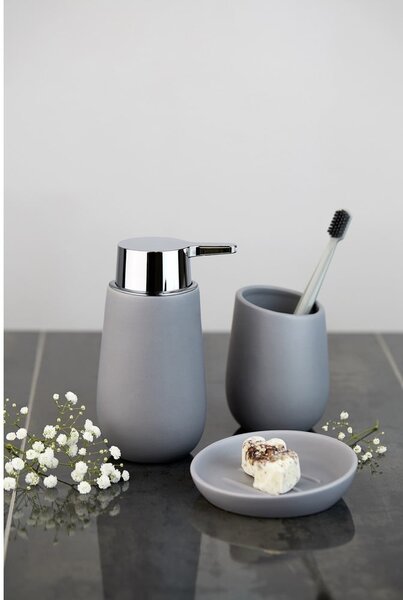 Dispenser di sapone in ceramica grigia 320 ml Badi - Wenko