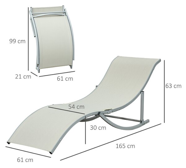 Outsunny Set 2 Sdraio da Giardino Pieghevoli, Lettino Prendisole in Alluminio e Textilene, 61x165x63 cm|Aosom