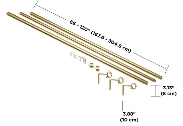 Mantovana estensibile in acciaio 168 - 305 cm Cappa - Umbra