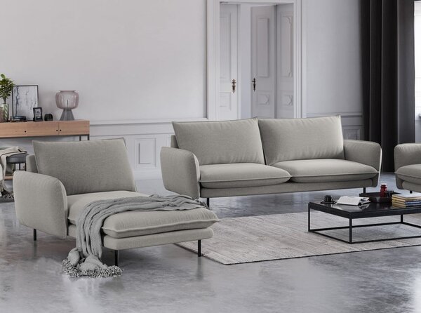 Poltrona lounge grigio chiaro, angolo sinistro Vienna - Cosmopolitan Design