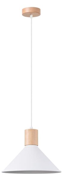 Sollux SL.1319 - Lampadario a sospensione con filo JAGA 1xE27/15W/230V diametro 30 cm bianco