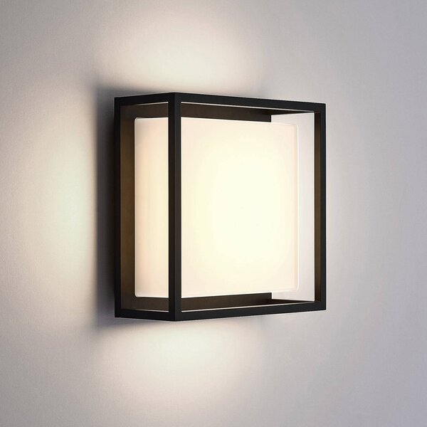 Applique da esterni a LED Ilirian Lucande, Nero, Alluminio, Moderno, Applique LED da esterni