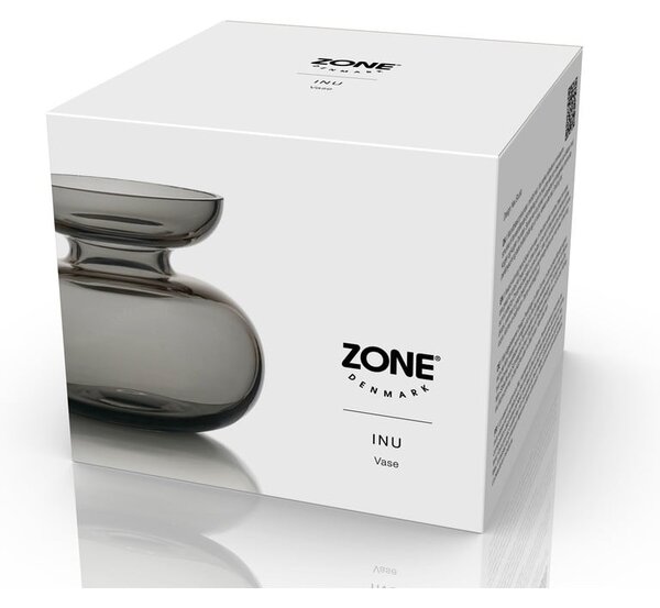 Vaso in vetro grigio chiaro fatto a mano (altezza 9 cm) Inu - Zone