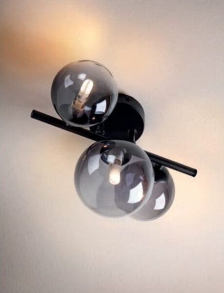 Redo 01-3988 - Lampadario a plafone ASTRA 3xG9/8W/230V nero