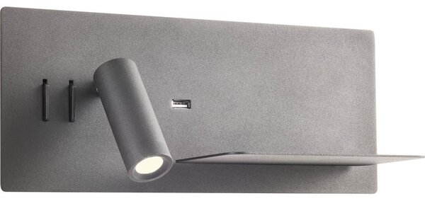 Redo 01-3316 - Luce Spot da parete a LED BROOK LED/8W/230V + LED/3W USB nero