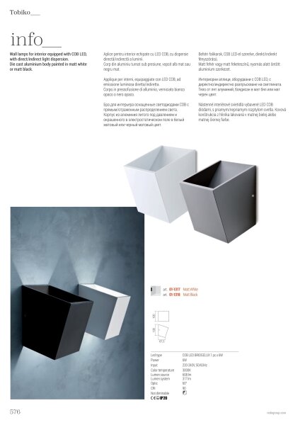 Redo 01-1318 - Applique a LED TOBIKO LED/6W/230V CRI 90 nero
