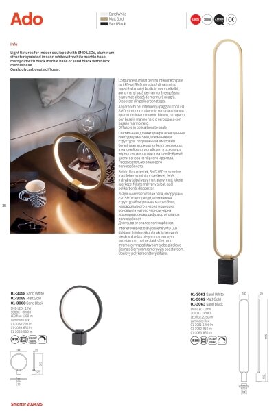 Redo 01-3061 - Lampada da terra dimmerabile a LED ADO LED/24W/230V bianco