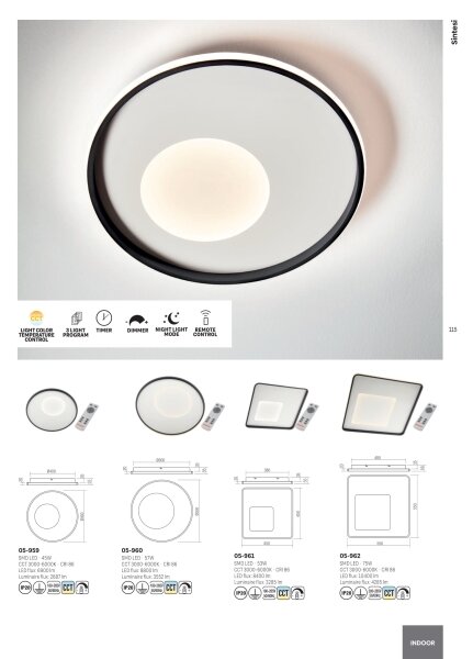 Redo 05-959-Plafoniera LED dimmerabile SINTESI LED/45W/230V 3000-6000K +RC