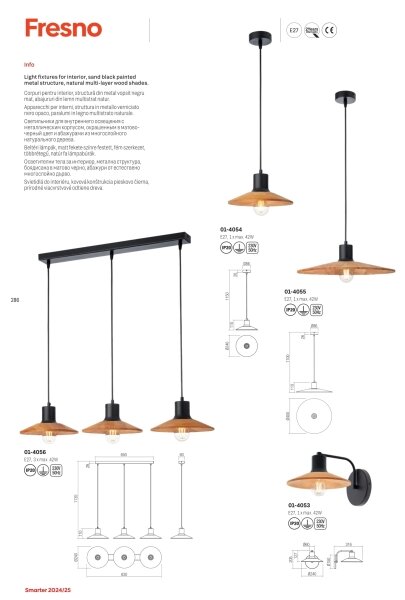 Redo 01-4053 - Applique FRESNO 1xE27/42W/230V