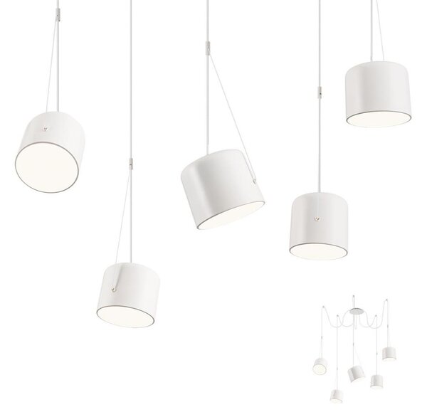 Redo 01-1827 - Lampadario a sospensione con filo DODO 5xE27/15W/230V ragno bianco