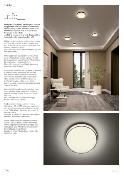 Redo 01-3733 - Plafoniera LED FRISBI LED/8W/230V IP44 nero