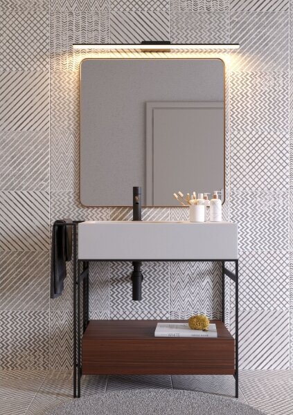 Redo 01-2504- Illuminazione a LED per specchi da bagno BARRIO LED/17,25W/230V IP44 nero