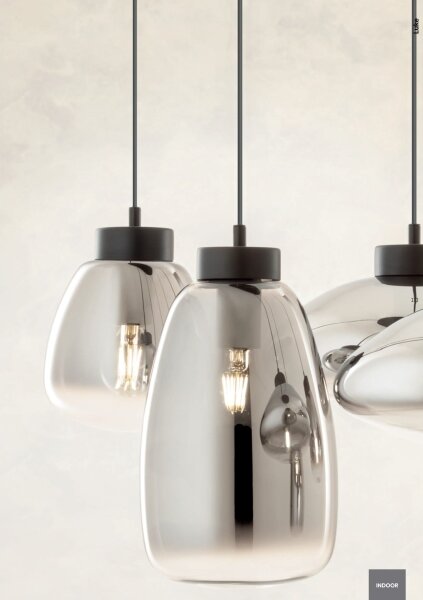 Redo 01-3196 - Lampadario a sospensione con filo LUKE 1xE27/42W/230V diametro 17 cm nero