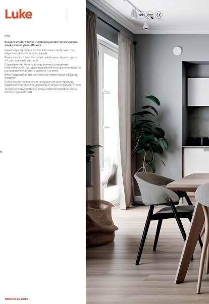 Redo 01-3196 - Lampadario a sospensione con filo LUKE 1xE27/42W/230V diametro 17 cm nero