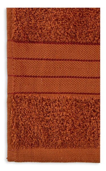 Asciugamani in spugna di cotone color mattone in set da 4 50x100 cm - Good Morning