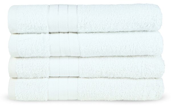 Asciugamani bianchi in spugna di cotone in set da 4 50x100 cm - Good Morning