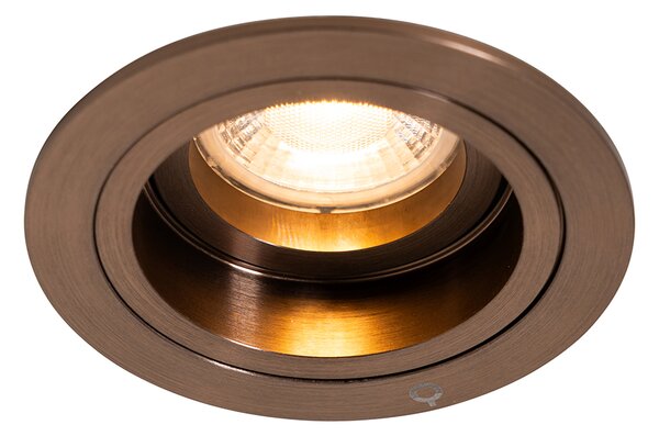 Faretto da incasso smart bronzo scuro rotondo inclinabile e orientabile con Wifi GU10 50mm - Chuck