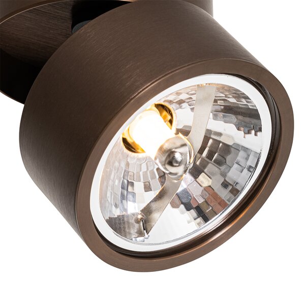 Faretto moderno rotondo orientabile bronzo scuro - Go Nine