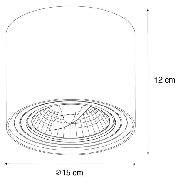 Faretto moderno da soffitto bianco ruotabile e inclinabile AR111 - Rondoo Up