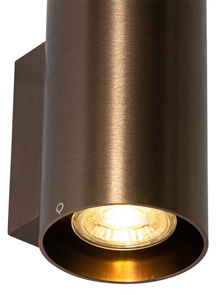 Lampada da parete smart bronzo scuro rotonda 2 luci incl. 2 Wifi GU10 50mm - Sandy