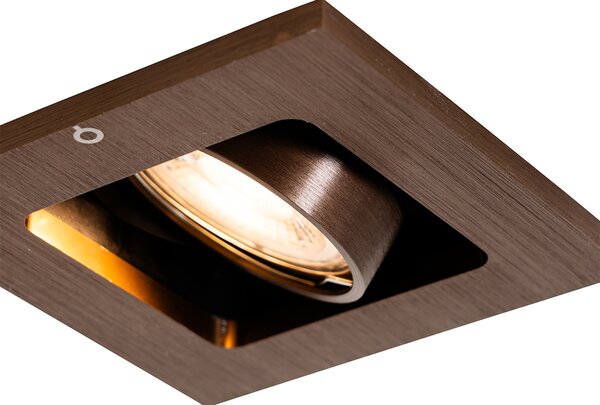Faretto da incasso smart bronzo scuro ruotabile e inclinabile con Wifi GU10 50mm - Qure