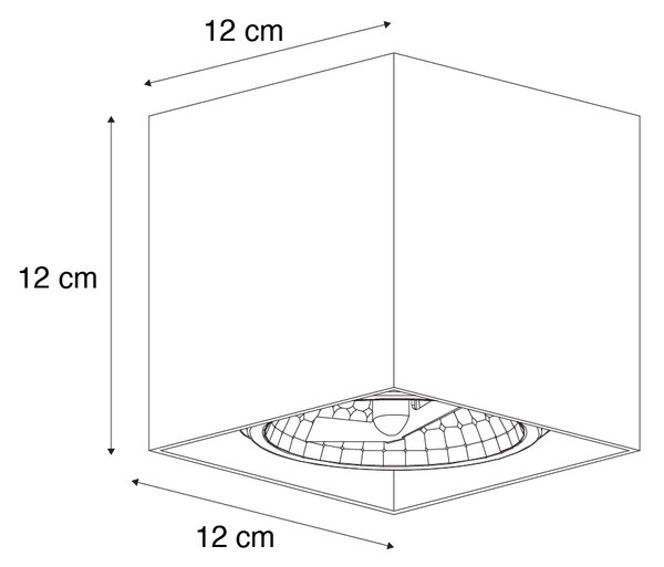 Faretto da incasso di design bronzo scuro quadrato girevole e inclinabile - Box
