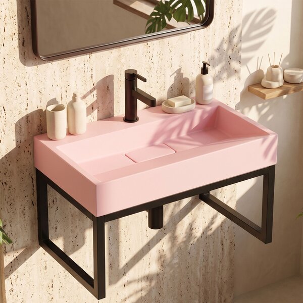Lavabo in conglomerato GOYA PINK 50CM + TELAIO