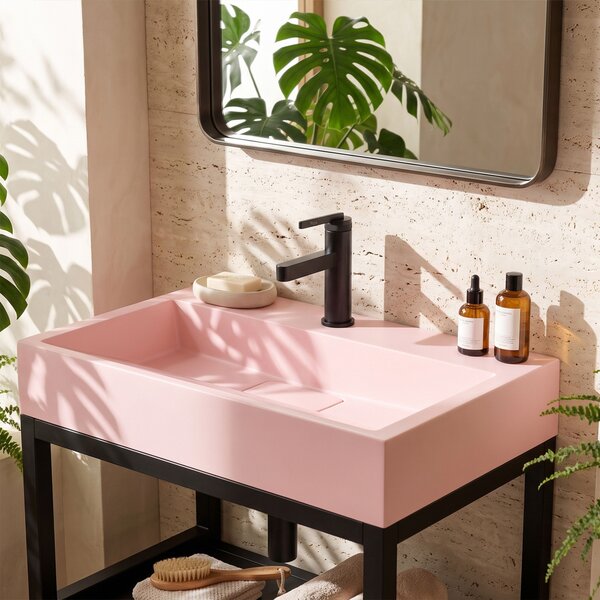 Lavabo in conglomerato GOYA PINK 50CM + TELAIO