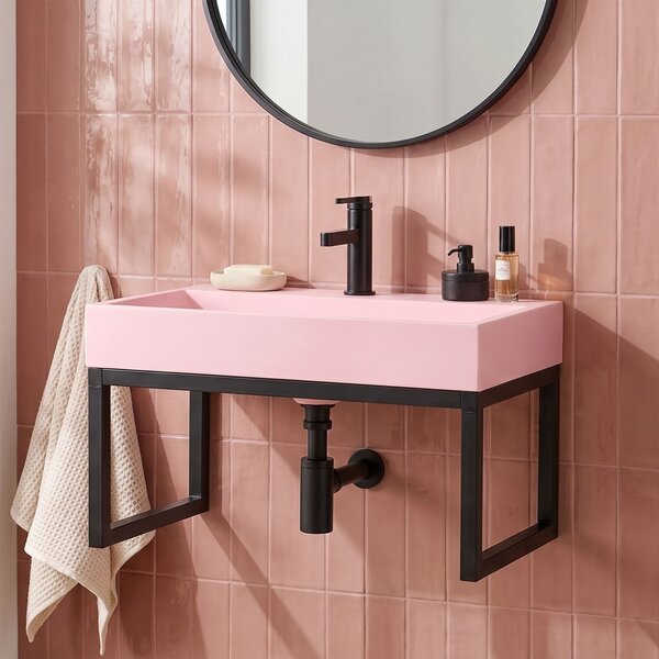 Lavabo in conglomerato GOYA PINK 50CM + TELAIO