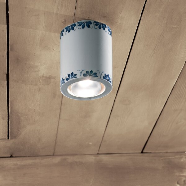 CLASSIC TRIESTE C985, Lampada a Soffitto Plafoniera in Ceramica, Ferroluce