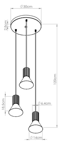 Lampadario verde in metallo ø 30 cm Niru – Sollux