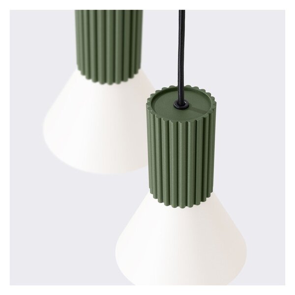 Lampadario verde in metallo ø 30 cm Niru – Sollux