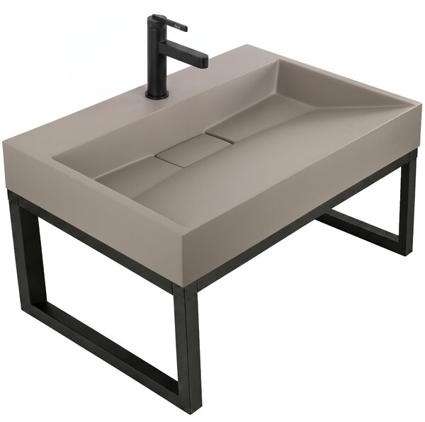 Lavabo in conglomerato Rea GOYA TAUPE 70CM + Supporto