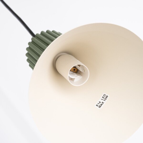 Lampadario verde in metallo ø 30 cm Niru – Sollux