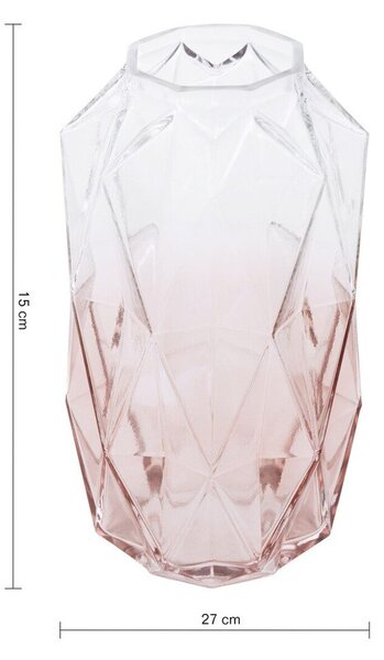 Vaso rosa in vetro (altezza totale 28 cm) Brice – Premier Housewares