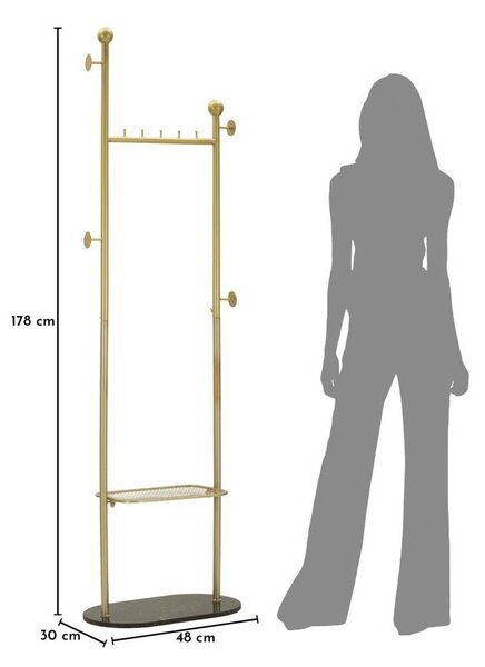 Appendiabiti dorato in metallo 48x178 cm Olaf – Mauro Ferretti