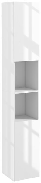 Kleankin Armadio da bagno salvaspazio con ante e ripiani regolabili, 30x30x81,5 cm, bianco | Aosom Italy