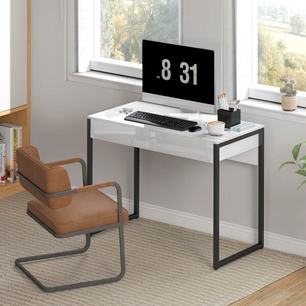 HOMCOM Scrivania per computer con 2 cassetti, 100x50 cm, nero | Aosom Italy