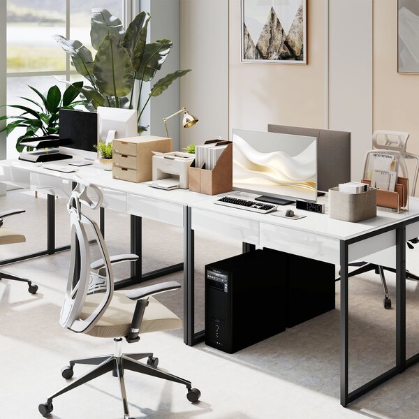 HOMCOM Scrivania per computer con 2 cassetti, 100x50 cm, nero | Aosom Italy
