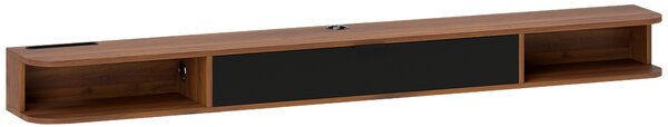 HOMCOM Mobile TV sospeso con cassetto ribaltabile e 2 ripiani, 180x24x16 cm, noce | Aosom Italy