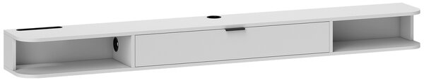 HOMCOM Mobile TV sospeso con cassetto ribaltabile e 2 ripiani, 180x24x16 cm, bianco | Aosom Italy