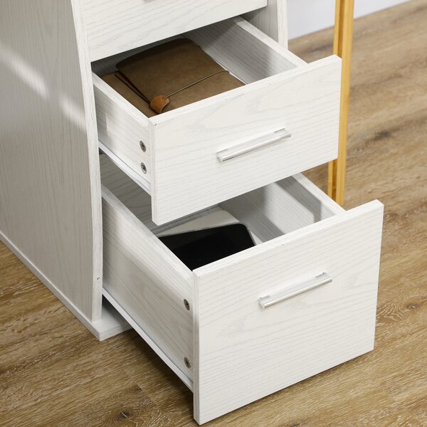 HOMCOM Scrivania per computer con piano tastiera e 3 cassetti, 120x55 cm, bianco | Aosom Italy