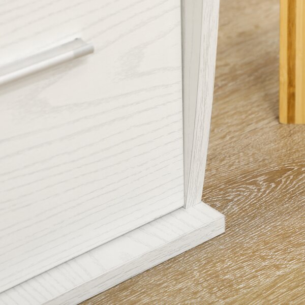 HOMCOM Scrivania per computer con piano tastiera e 3 cassetti, 120x55 cm, bianco | Aosom Italy