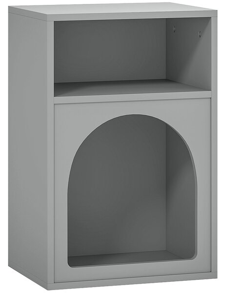 HOMCOM Comodino stretto ad arco con 2 scomparti aperti, 40x30x60 cm, grigio | Aosom Italy