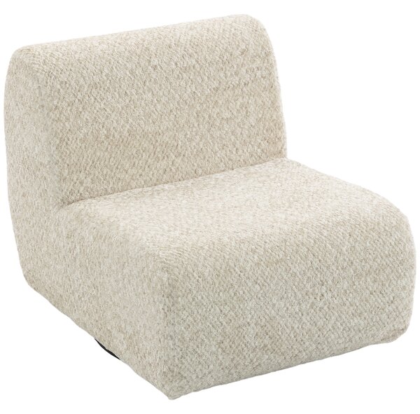 HOMCOM Poltrona da salotto girevole 360° in ciniglia con seduta extra larga, beige | Aosom Italy