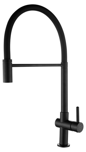 Miscelatore da cucina Aquanello modello BL-4400-GT, con bocchetta flessibile, colore nero