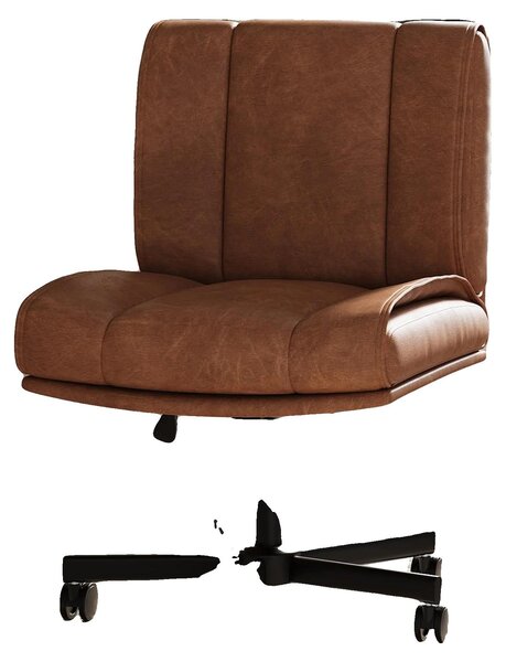 Sedia da ufficio, regolabile in altezza, design ergonomico, colore marrone